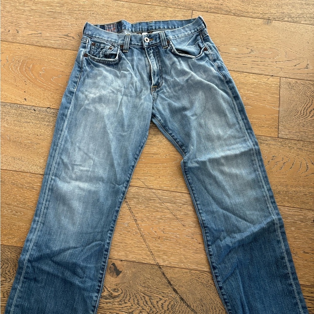 Lucky Brand Blue Straight Jeans with Natural Fading